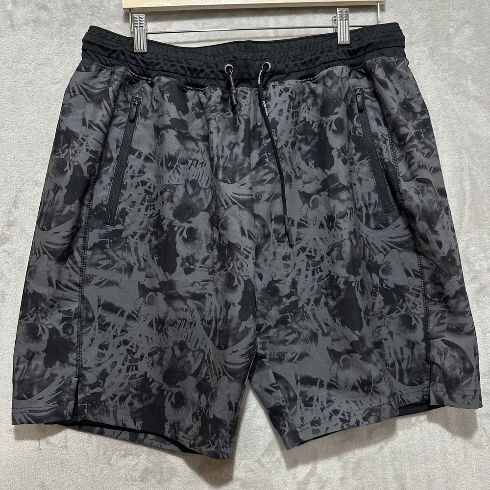 Body Glove Men's Size XL Surf Gym Board Shorts Swim Black Gray‎ Tropical Print